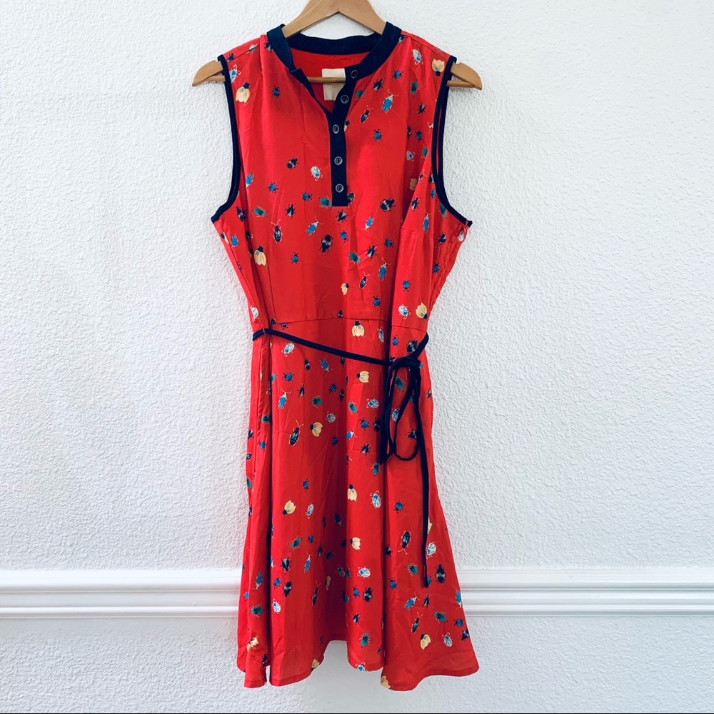 Modcloth a line lady bug print dress red size 1X